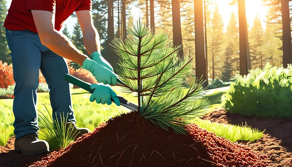 cleaning up pine needles