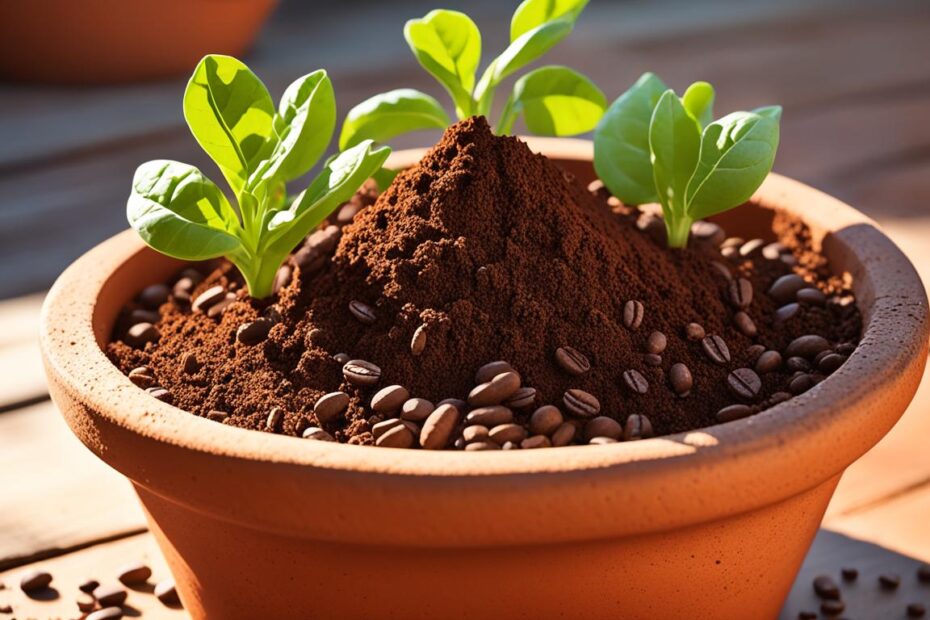 coffee grounds in potting soil