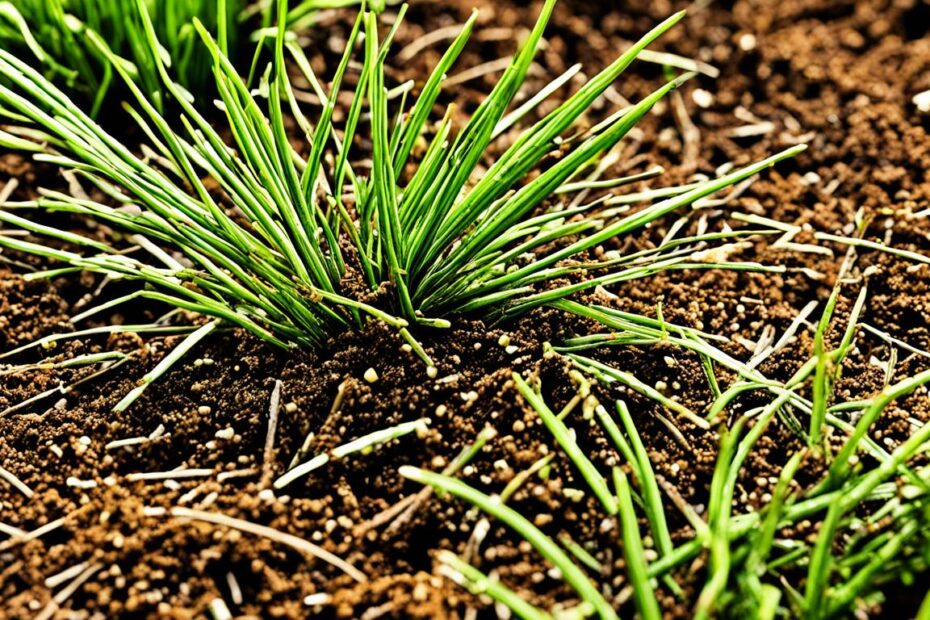 pine needles in garden soil